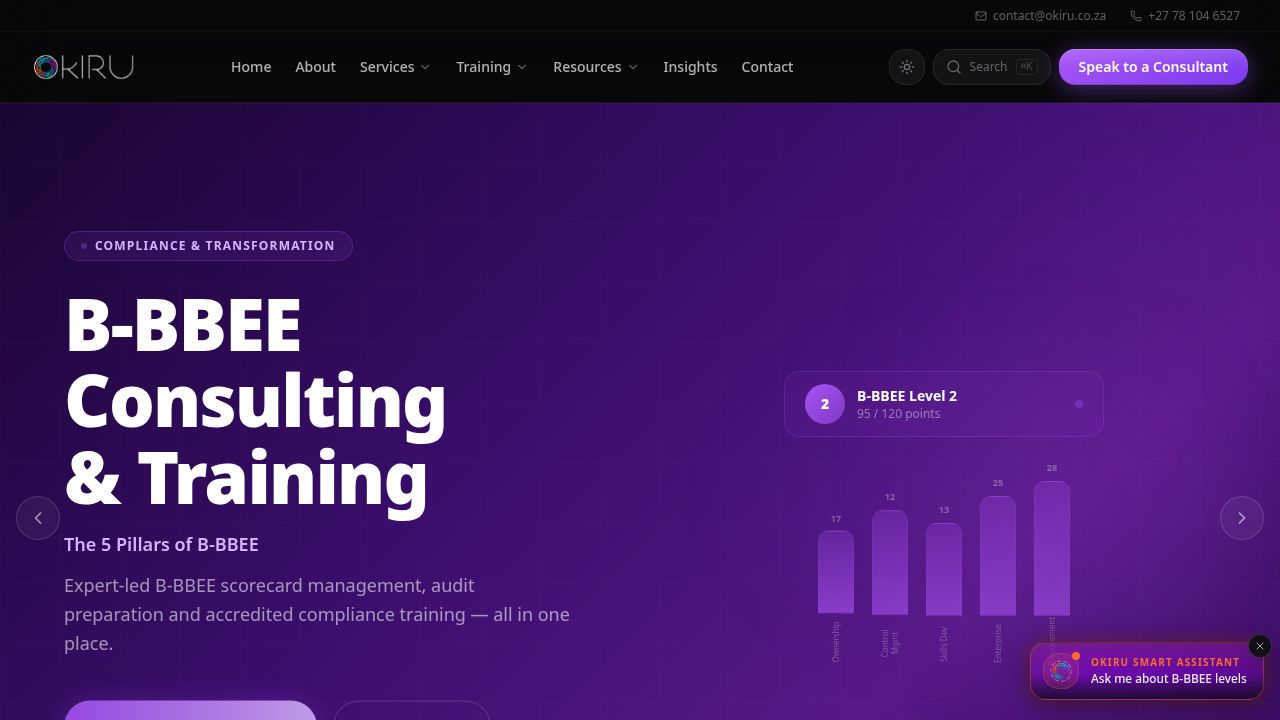 Okiru Document Intelligence landing page preview